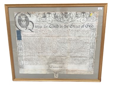 Lot 3030 - 18th century George III Framed indenture
