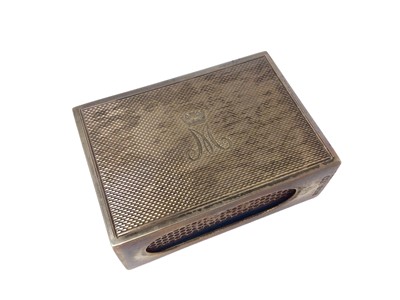 Lot 79 - H.R.H. The Princess Margaret, Countess of Snowden, silver presentation matchbox holder