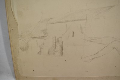Lot 1025 - Attributed to Sir Alfred James Munnings (1878-1959), ink sketch - St Michael Post Mill, South Elmham