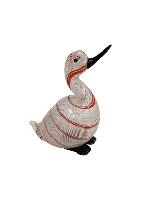 Lot 1160 - Mid 20th century Murano glass duck, possibly by Dino Martens