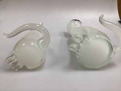 Lot 1242 - Two stylish Murano glass cats, one indistinctly signed