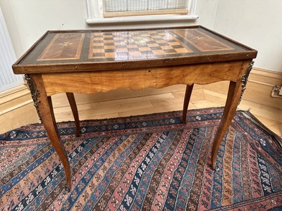 Lot 1500 - 18th century walnut and inlaid games table, possibly Maltese, with removable top