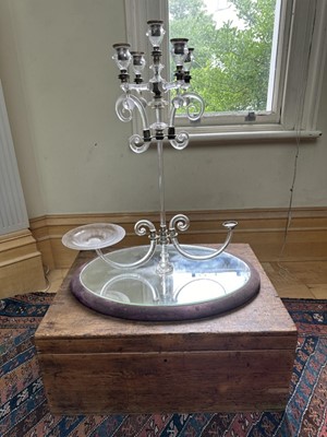 Lot 1504 - Early 20th century table centrepiece, with mirrored base
