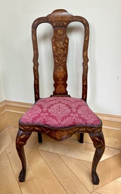 Lot 1539 - Set of six late 18th / early 19th century Dutch marquetry side chairs