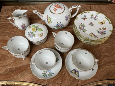 Lot 1546 - Herend teaset in the Queen Victoria pattern, for six settings