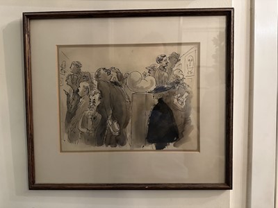 Lot 1564 - Manner of Edward Ardizonne (1900-1979) monochrome - the Critics