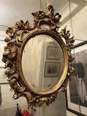 Lot 1565 - Pair of 18th century Italian gilt wall mirrors