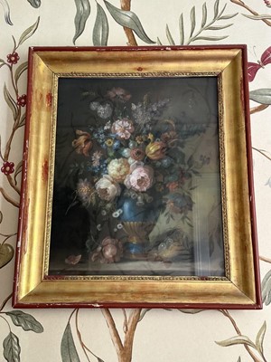 Lot 1569 - French School, 19th century pastel, still life of flowers in a vase