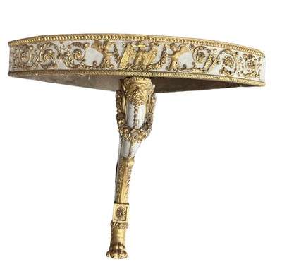 Lot 1620 - Fine quality early 19th century French marble topped carved and gilded corner table
