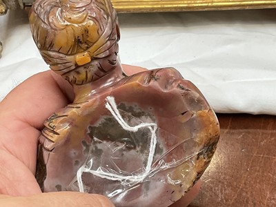 Lot 1625 - Carved onyx or chalcedony figure of Emperor Trajan