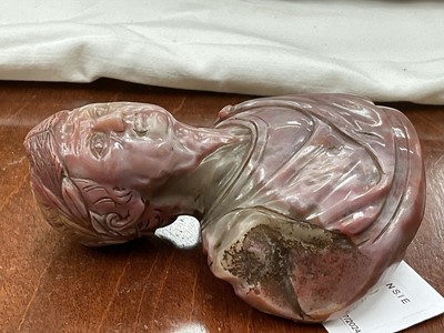 Lot 1625 - Carved onyx or chalcedony figure of Emperor Trajan