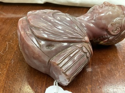 Lot 1625 - Carved onyx or chalcedony figure of Emperor Trajan