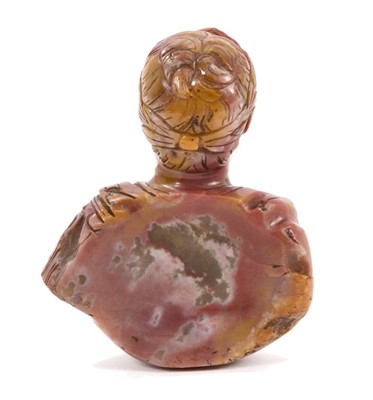 Lot 1625 - Carved onyx or chalcedony figure of Emperor Trajan