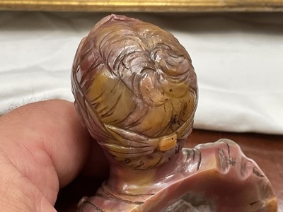 Lot 1625 - Carved onyx or chalcedony figure of Emperor Trajan