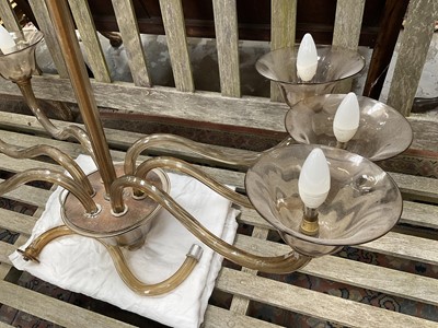 Lot 1554 - Murano glass six branch chandelier