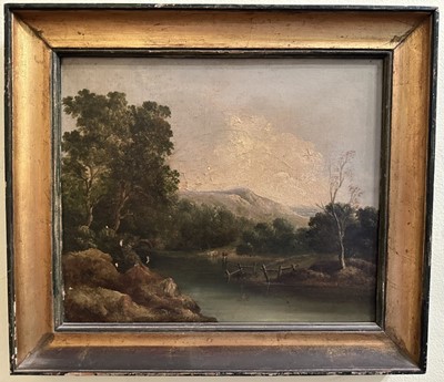 Lot 1593 - 19th century continental oil landscape