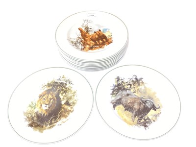 Lot 769 - Twelve Wedgwood World Wildlife Fund plates, specially designed by David Shepherd