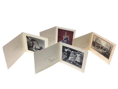Lot 21 - H.M.Queen Elizabeth The Queen Mother, four 1960s signed Christmas cards with gilt embossed crowns to covers , photographs of The Queen Mother to the interiors , all signed in ink ' from Elizabeth R...