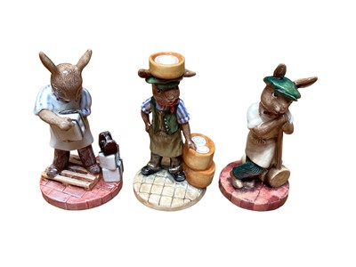 Lot 1114 - Three Royal Doulton limited edition Bunnykins figures - Kiln Placer DB405, Sagger Maker DB423 and Mould Maker, all boxed with certificates