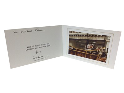Lot 55 - H.R.H.Prince Charles The Prince of Wales (now H.M.King Charles III), scarce signed and inscribed 1979 Christmas card with gilt embossed Prince of Wales feather crest to cover, photograph of the Pr...