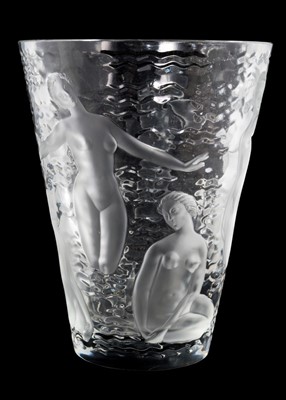 Lot 231 - Lalique Ondines vase, signed 'Lalique France' to base, 24cm high
