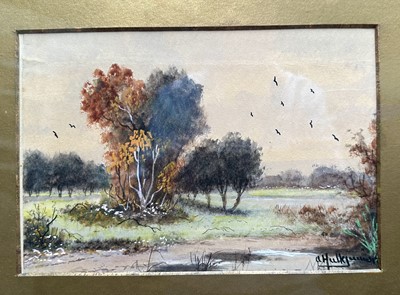 Lot 64 - Abraham Hulk Jnr. (1851-1922) group of five watercolours - Rural Landscapes, signed, 16.5cm x 24cm (5)