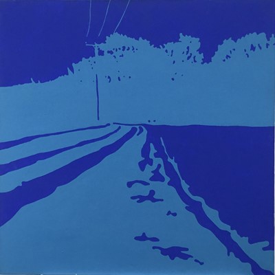 Lot 245 - Mimei Thompson, contemporary, pair of acrylics on canvas - Blue Fields, 71cm square Provenance: Thompson's Gallery, 18 Dover Street, London