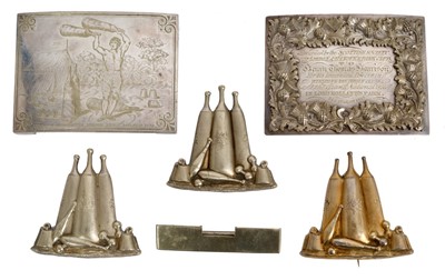 Lot 1630 - Fascinating collection of Victorian silver plated Indian Clubs trophies