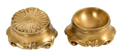 Lot 1635 - Pair of 18th century silver gilt table salts