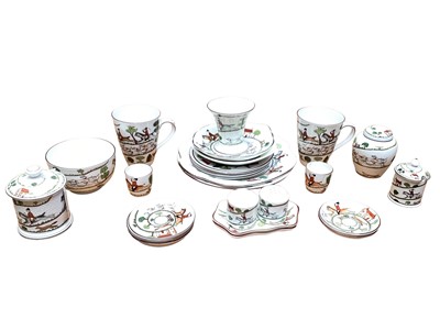 Lot 1106 - Group of Coalport and Crown Staffordshire Hunting Scene china