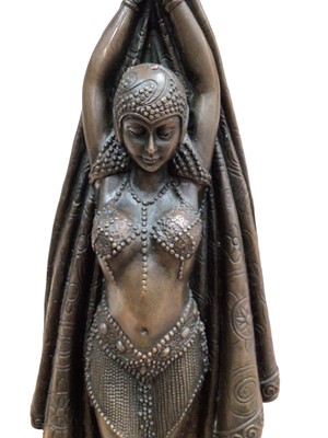Lot 783 - Art Deco style bronze figure of a dancer on marble base