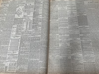 Lot 1611 - Two bound volumes of The Times newspaper, October 1st - December 31st 1907 and January 1st - March 31st 1911