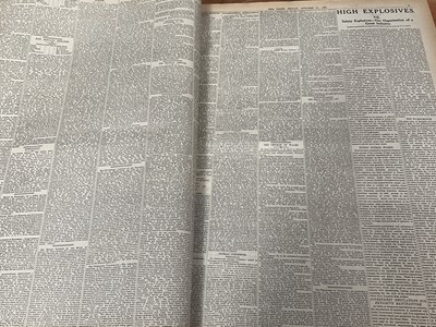 Lot 1611 - Two bound volumes of The Times newspaper, October 1st - December 31st 1907 and January 1st - March 31st 1911