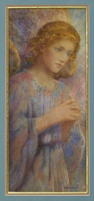 Lot 1442 - Lexden Lewis Pocock (1850-1919), watercolour - An Angel, signed, 39cm x 16.5cm, in glazed gilt frame
