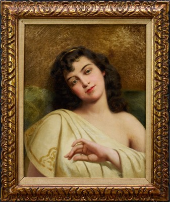 Lot 1325 - Vincent Stipevich (1841-1910) oil on canvas - Portrait of a Classical Beauty, signed and inscribed, 51cm x 41cm, in gilt frame
