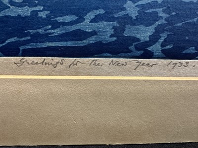 Lot 1100 - Charles William Bartlett (1860-1940) signed woodcut - Surf-Riders, Honolulu