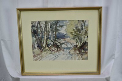 Lot 26 - Albert Ribbans (1903-1966) watercolour - Landscape, signed and dated 1963, 24cm x 32cm, in glazed frame