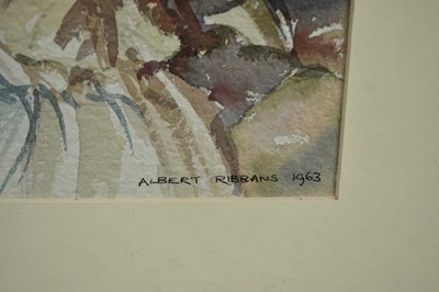 Lot 26 - Albert Ribbans (1903-1966) watercolour - Landscape, signed and dated 1963, 24cm x 32cm, in glazed frame