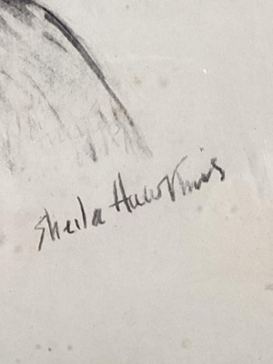 Lot 259 - Shelia Hawkins (1905 - 1999) Two charcoal portraits of John Gregory, dancer, choreographer, writer and artist who along with his wife Barbara Vernon founded Harlequin Ballet Company which initially...