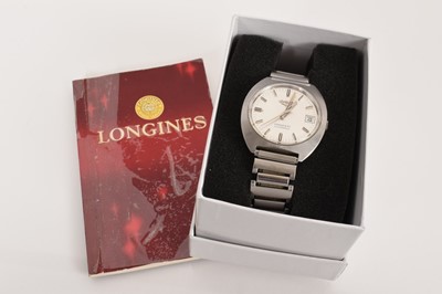 Lot 533 - Longines Gents steel wristwatch, 1974, with papers