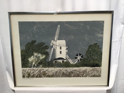 Lot 23 - David Gentleman (b.1930) lithograph - Saxted Windmill, printed signature and date '66, in glazed frame