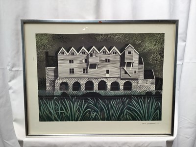 Lot 22 - David Gentleman (b.1930) lithograph - Horstead Mill, printed signature and date '66, in glazed frame