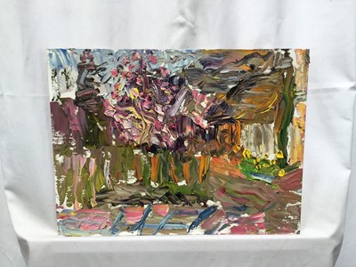 Lot 81 - Annelise Firth (b. 1961) oil on board - Spring Day, signed verso, 30cm x 40cm, unframed