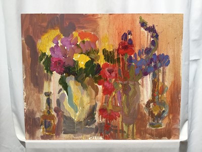 Lot 82 - Annelise Firth (b.1961) oil on board - Still Life, signed verso, 40cm x 50cm, unframed