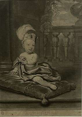 Lot 233 - After Sir Godfrey Kneller, antique black and white mezzotint - The Lord Bury, sold by I. Smith, 34cm x 24cm, in glazed frame