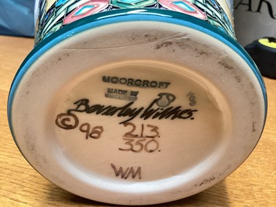Lot 1128 - Moorcroft pottery limited edition vase 'Meknes' pattern vase designed by Beverley Wilkes, boxed