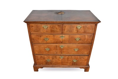 Lot 1273 - George I walnut crossbanded chest