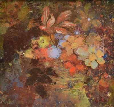 Lot 85 - David Hutter (1930-1990) oil on board - Still Life of Wild Flowers, 20cm x 22cm, framed