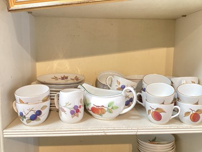 Lot 772 - Extensive service of Royal Worcester Evesham pattern tea and dinner ware, complete with matching glasses