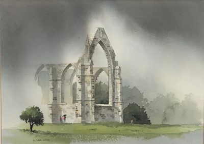 Lot 60 - Paul Talbot-Greaves, watercolour of Bolton Abbey (featured on Channel 4's Watercolour Challenge in 1998) 27cm x 38cm, glazed frame